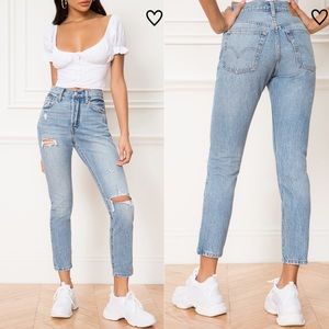 NEW Levi’s 501 Skinny Jean Distressed Size 24